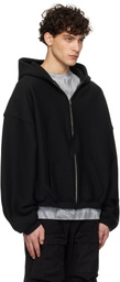 Alexander Wang Black Dense Fleece Star Zip-Up Hoodie