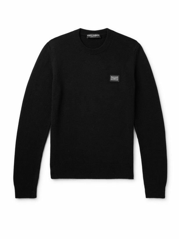 Photo: Dolce&Gabbana - Logo-Appliquéd Wool Sweater - Black