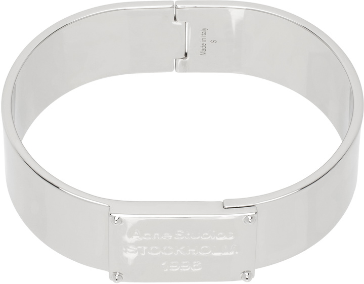 Photo: Acne Studios Silver Engraved Logo Bracelet