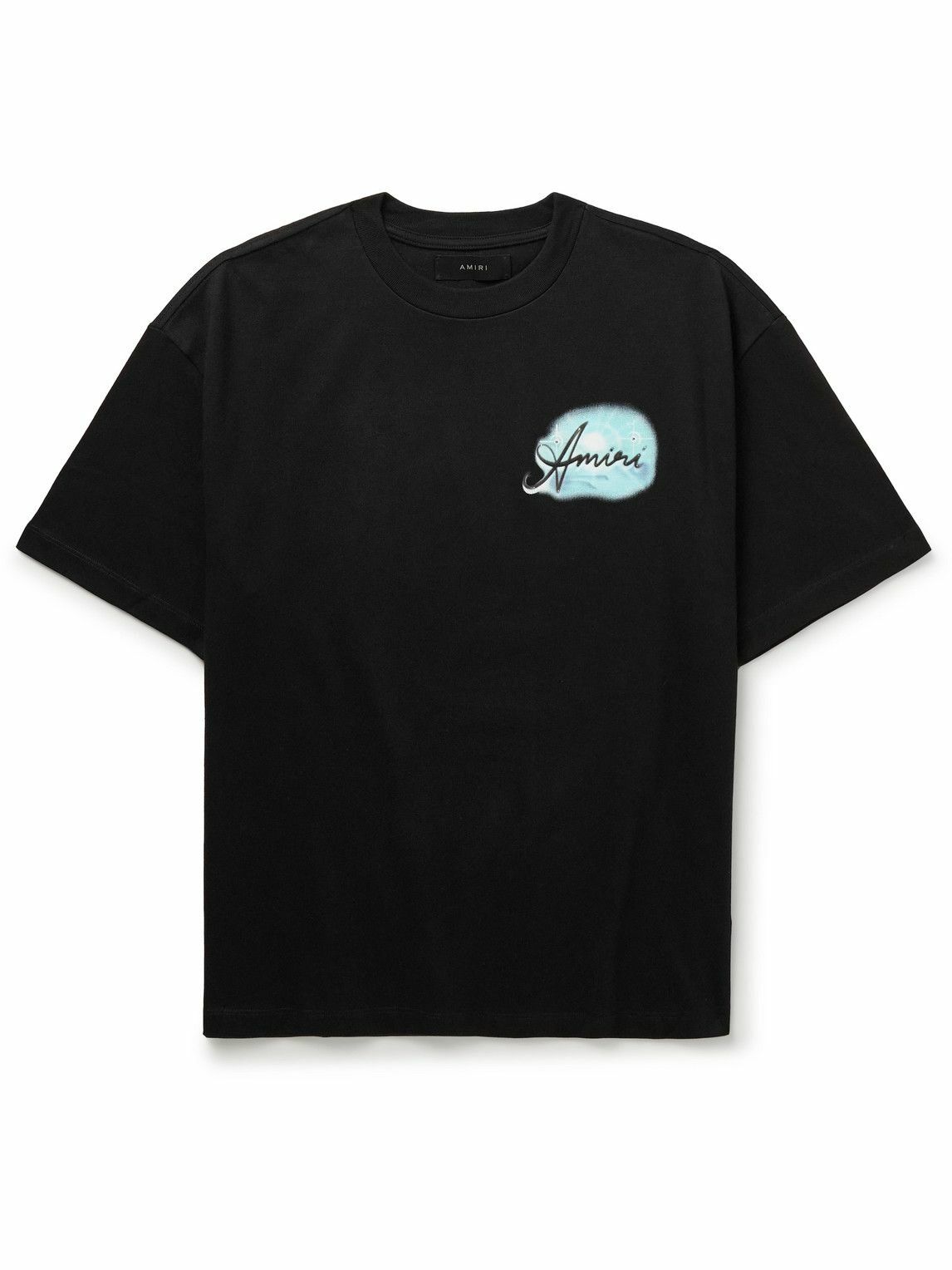 【AMIRI】クリスタル装飾ロゴプリントコットンジャージーTシャツ AMIRI - Crystal-Embellished Logo-Print Cotton-Jersey T-Shirt