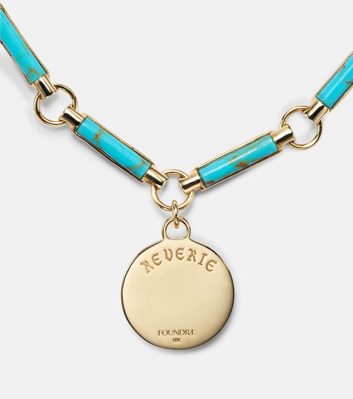 FoundRae Reverie Element 18kt gold chain bracelet with turquoise and diamonds
