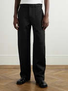 LOEWE - Straight-Leg Panelled Wool-Twill Cargo Trousers - Black