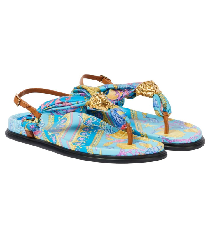 Photo: Versace La Medusa printed thong sandals
