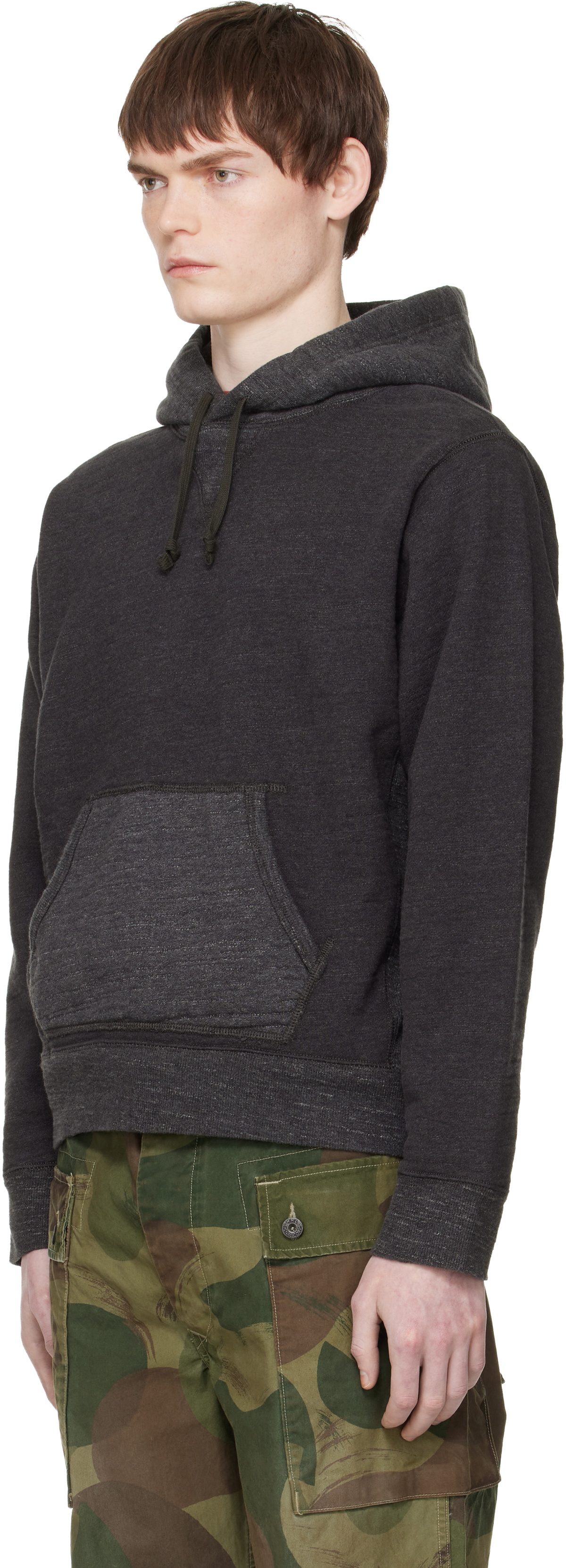 RRL Gray French Terry Hoodie