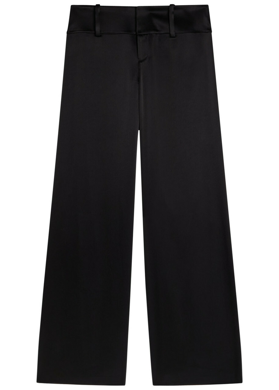 Alice + Olivia Olivia Wide-leg Satin Trousers Black