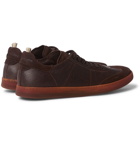 Officine Creative - Kombo Nubuck-Trimmed Leather Sneakers - Brown