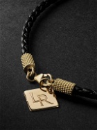 Lauren Rubinski - Woven Leather, Gold and Enamel Bracelet