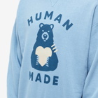 Human Made Men's Bear Heart Crew Neck Sweat in Blue