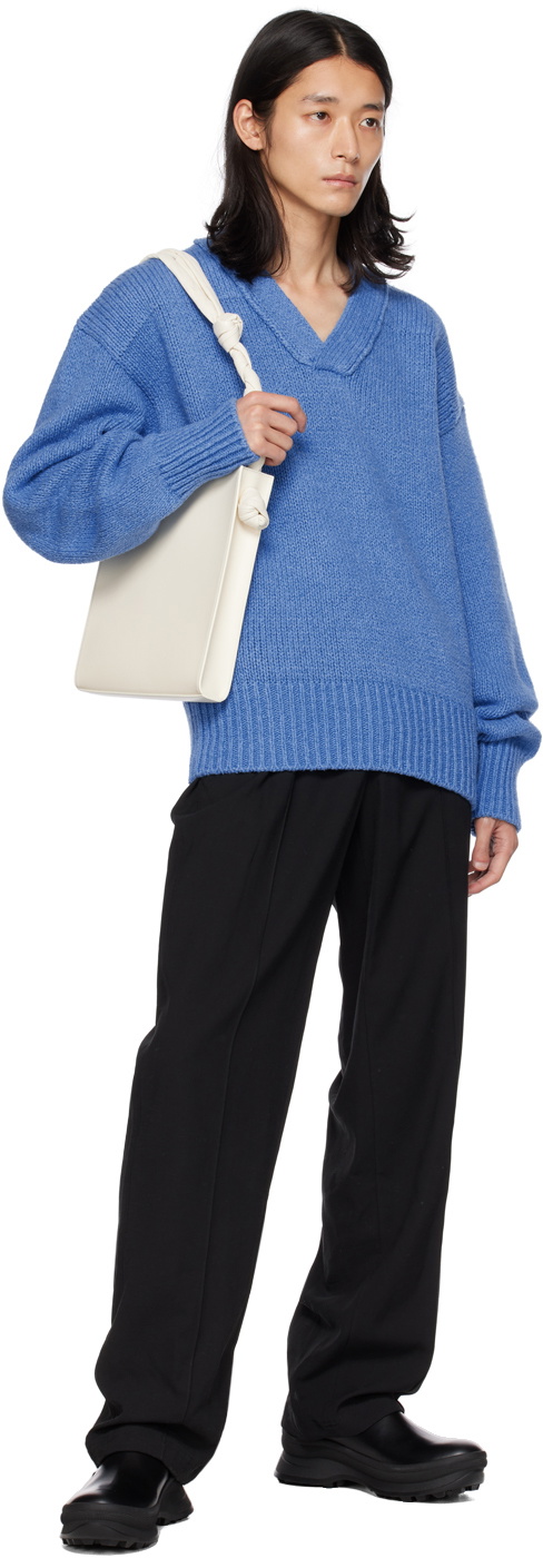Jil Sander Blue Rib Sweater