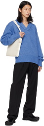 Jil Sander Blue Rib Sweater