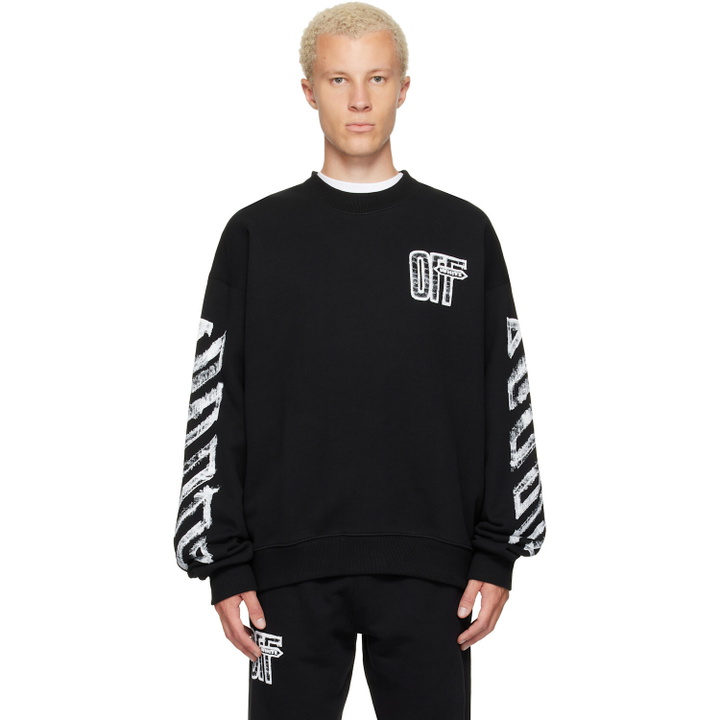 Photo: Off-White Black Motion Arrow Skate Crewneck Sweatshirt