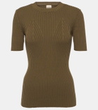 Tod's Short-sleeve ribbed-knit cotton top