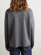 LOEWE - Logo-Embroidered Wool-Blend Sweater - Gray