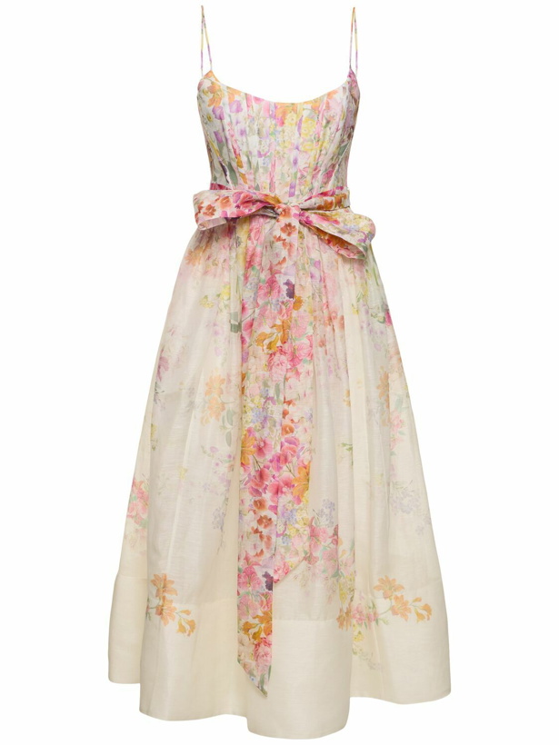 Photo: ZIMMERMANN Natura Printed Linen Midi Corset Dress