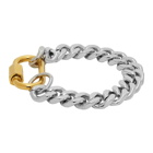 IN GOLD WE TRUST Silver and Gold Cuban Link Bracelet