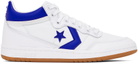 Converse White & Blue CONS Fastbreak Pro Mid Top Sneakers