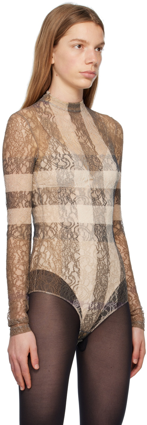 Burberry Brown Check Bodysuit