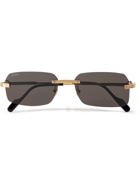 Cartier Eyewear - Rimless Rectangular-Frame Gold-Tone Sunglasses