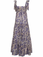 ZIMMERMANN - Devi Printed Lace-up Cotton Maxi Dress