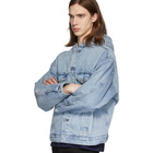 Levis Made and Crafted Blue Denim Hooded Trucker Jacket