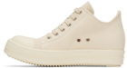 Rick Owens Drkshdw Beige Denim Low Sneakers