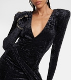 Vetements Diva gloves velvet maxi dress