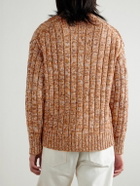 Federico Curradi - Ribbed Mulberry Silk Cardigan - Orange