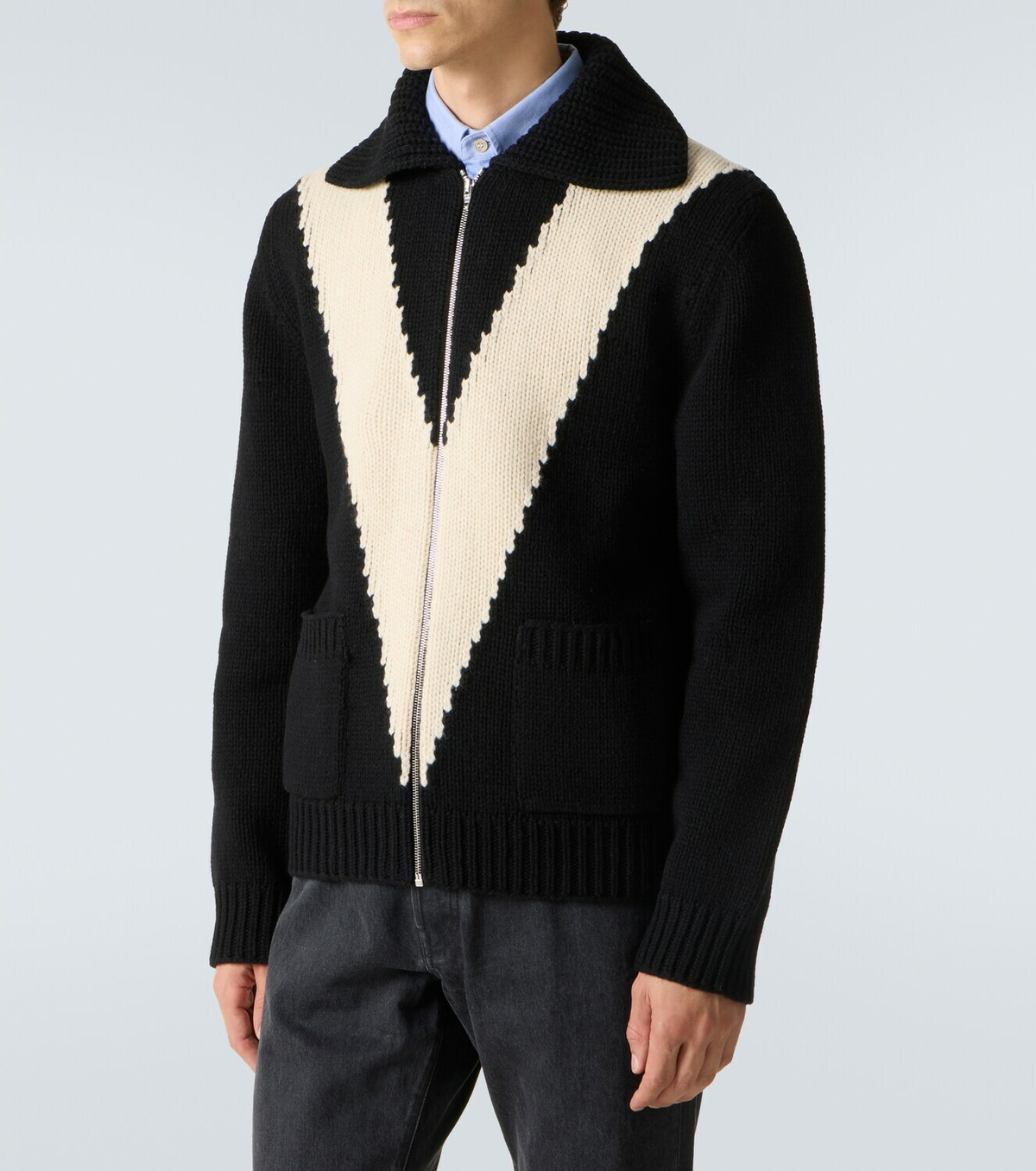 Valentino Virgin wool zip-up sweater