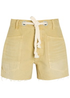 Free People Moxie Drawstring Denim Shorts Yellow