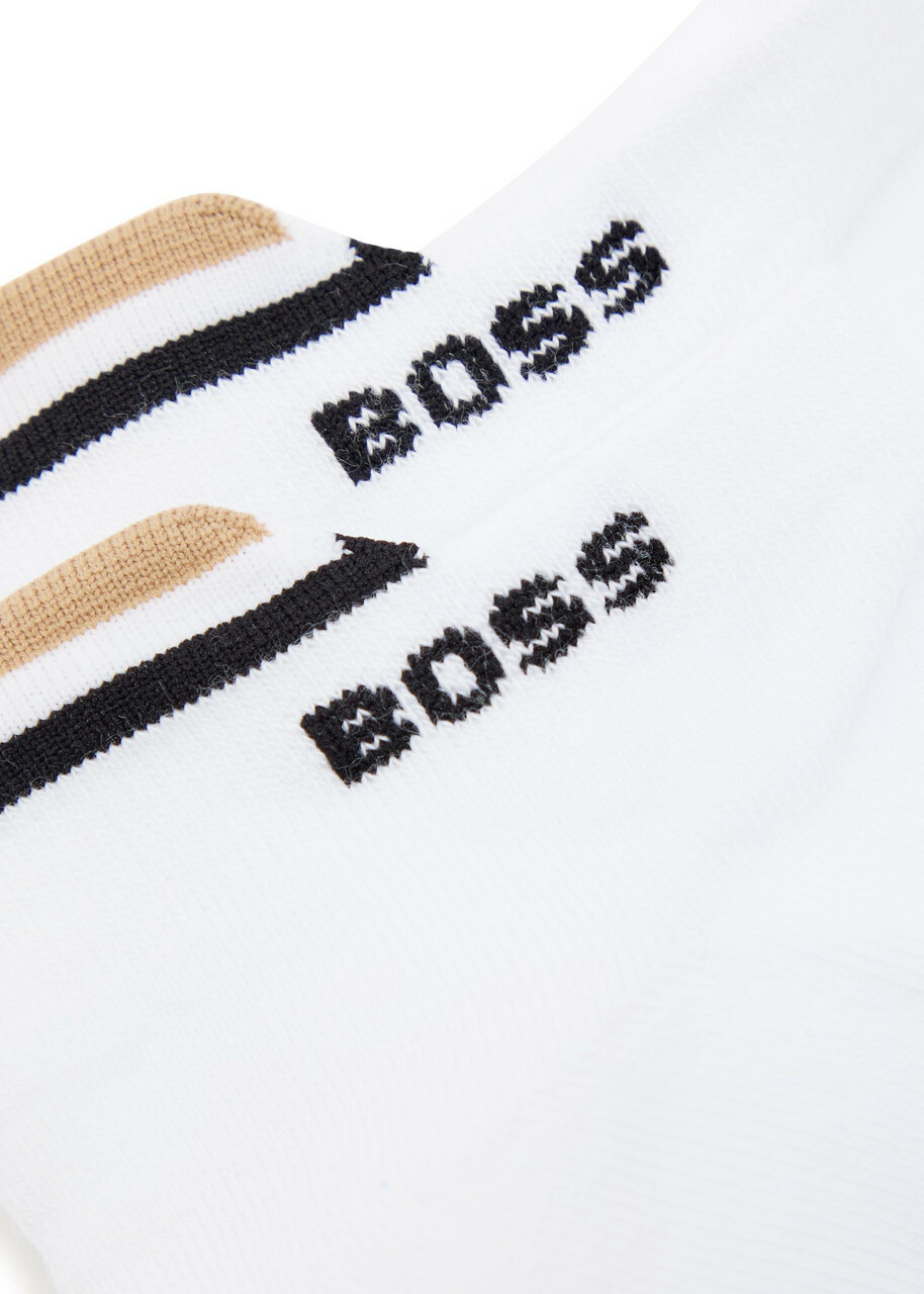 Boss Iconic Cotton-blend Ankle Socks set of Three White