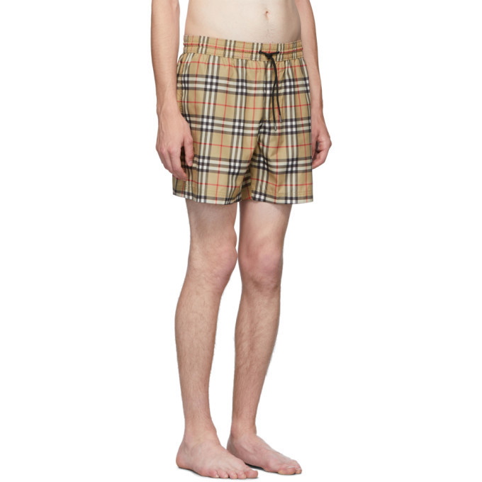 Guildes Vintage Check Swim Shorts in Beige - Burberry