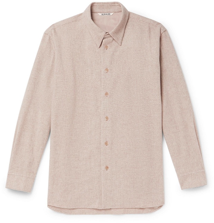 Photo: Auralee - Striped Wool and Cashmere-Blend Overshirt - Neutrals