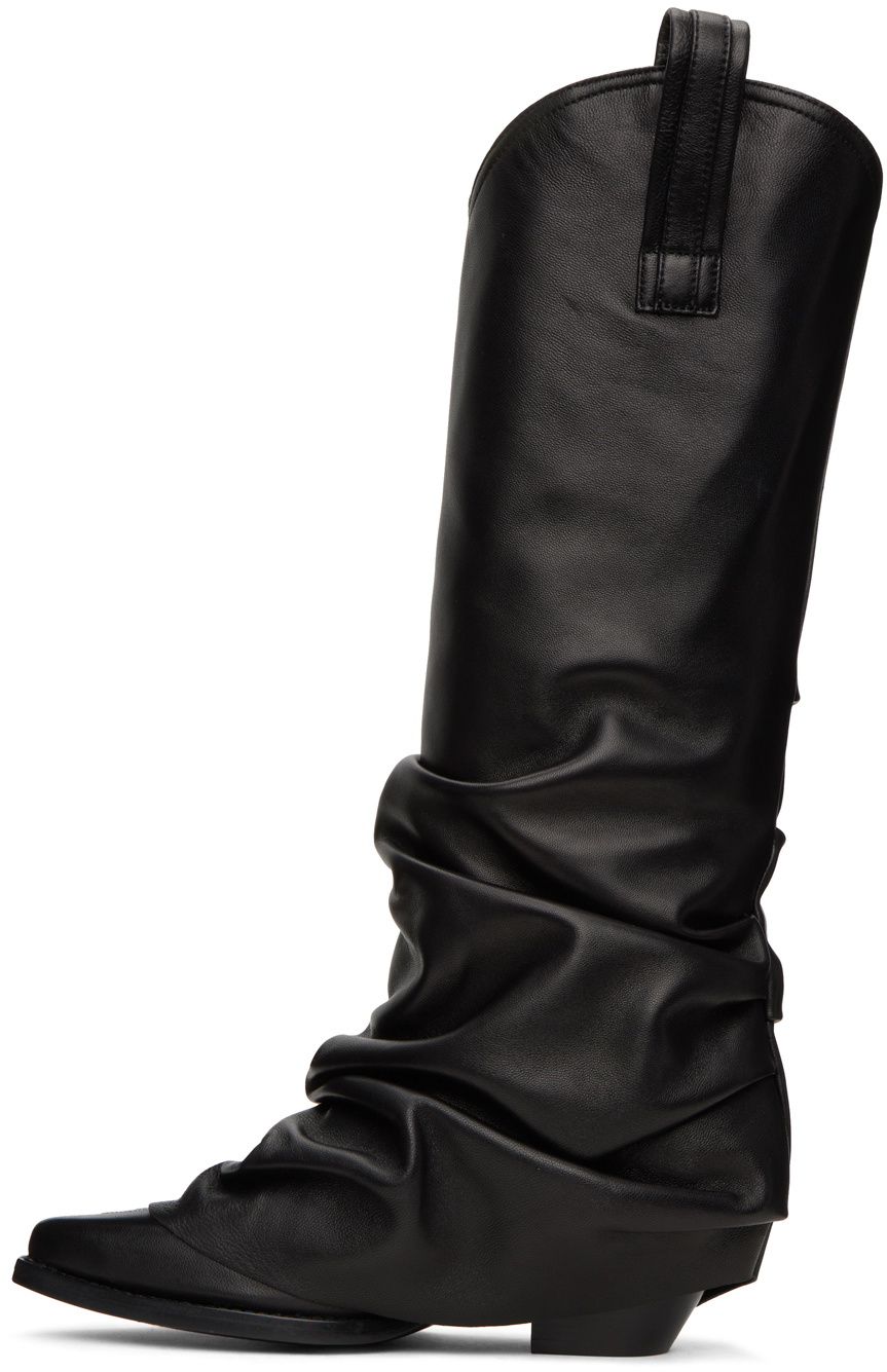 R13 Black Mid Cowboy Sleeve Boots R13