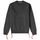 Comme des Garçons Homme Men's Lambswool Distressed Crew Knit in Charcoal/Red
