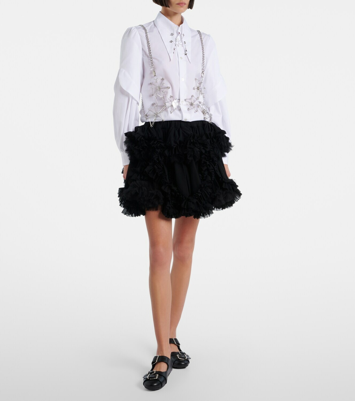 Noir Kei Ninomiya Embellished cotton shirt