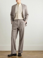 Stòffa - Wide-Leg Pleated Wool Suit Trousers - Brown