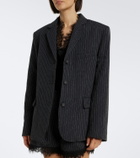 Ganni Pinstripe flannel blazer