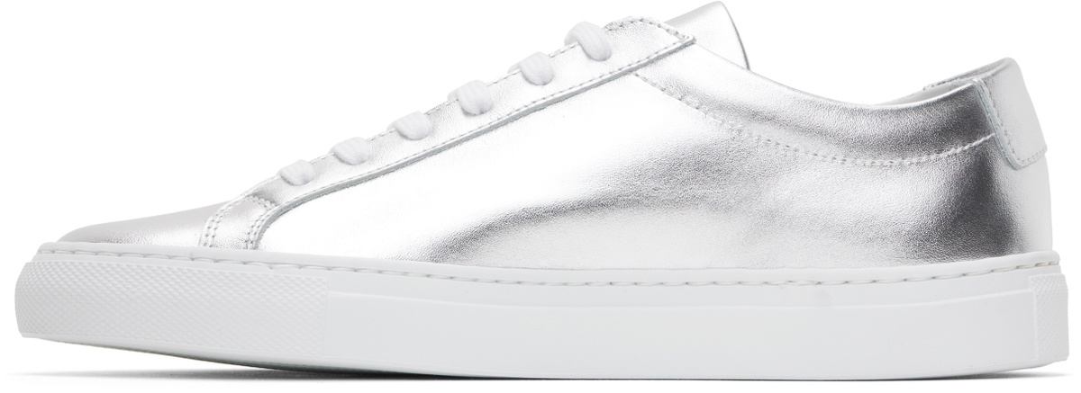 Common Projects Silver Achilles Shiny Sneakers
