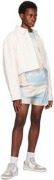 Liberal Youth Ministry Blue & Beige Distressed Shorts