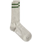 Beams Plus Men's Schoolboy Sock in Grey/Green
