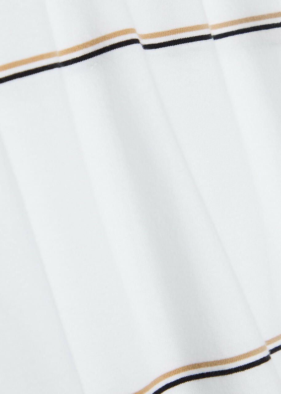 Boss Tigerman Striped Cotton T-shirt White