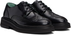 VINNY’s Black Leather Brogue Officer Derbys