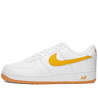 Nike Men's Air Force 1 Low Retro QS Sneakers in White/University Gold/Gum Yellow