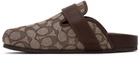 Coach 1941 Brown Signature Jacquard Clogs