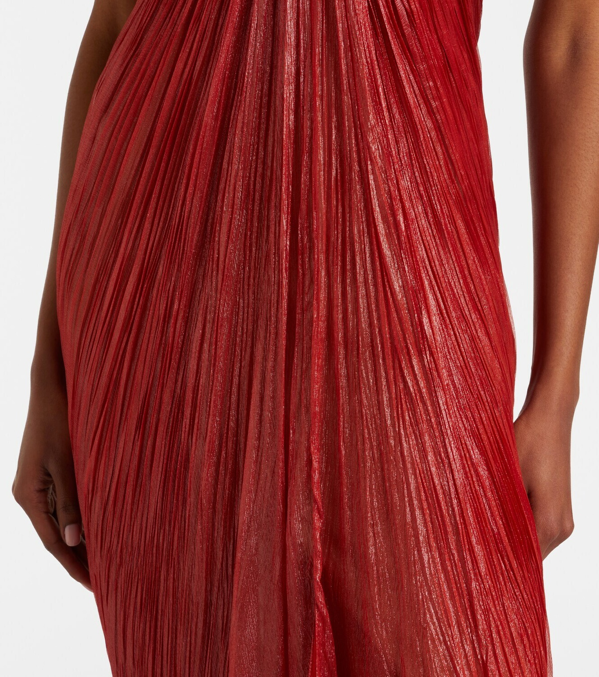 Maria Lucia Hohan Victoria pleated silk muslin bustier gown