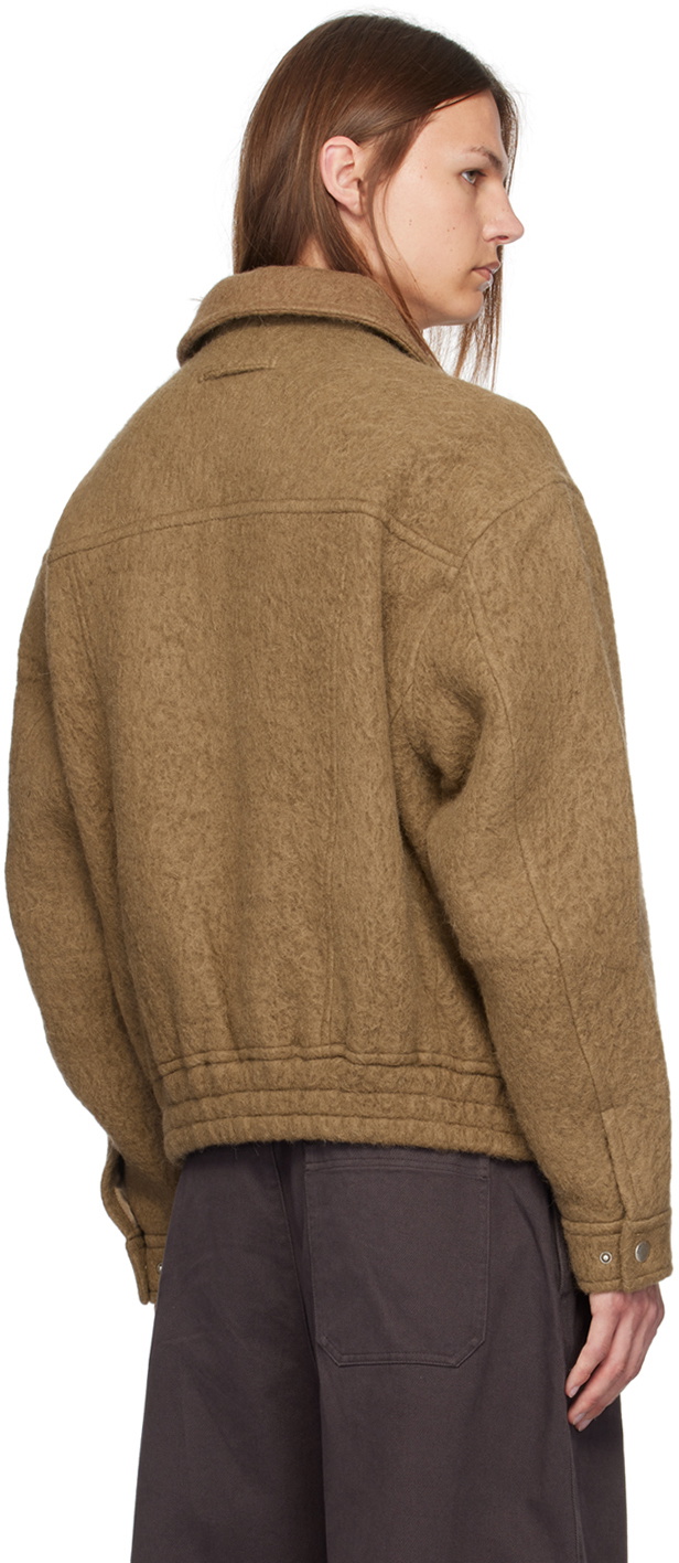 lesugiatelier Brown Wool Bomber Jacket