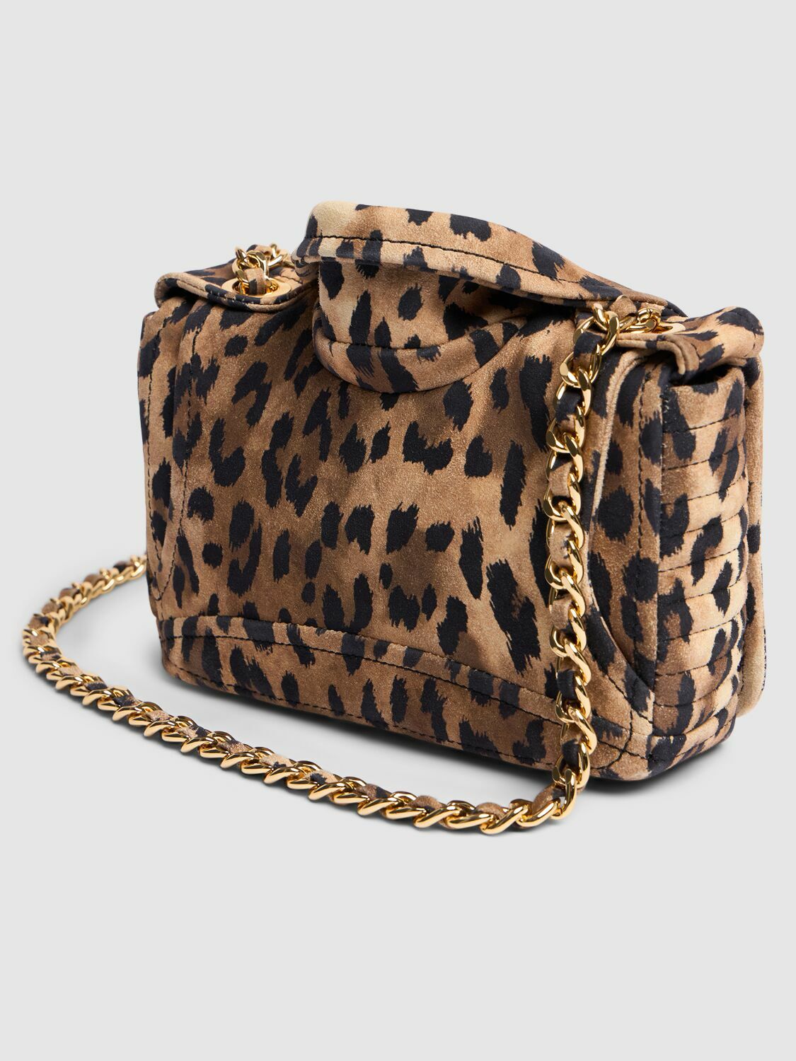 MOSCHINO Biker Printed Suede Shoulder Bag Moschino