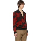 Dries Van Noten Black and Red Jerome Polo