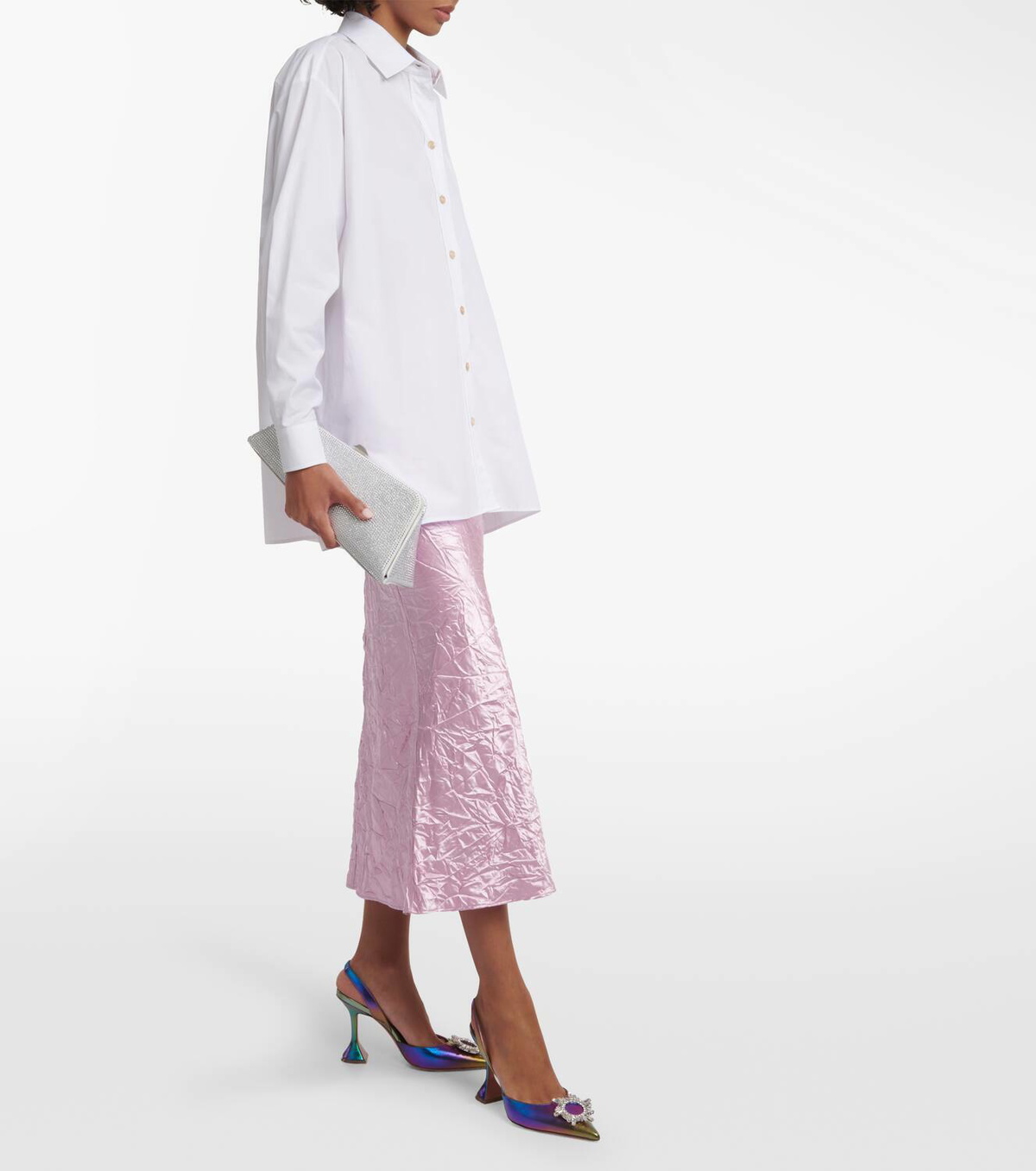 Amina Muaddi Begum embellished leather slingback pumps