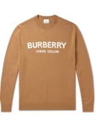 Burberry - Logo-Intarsia Wool-Blend Sweater - Brown